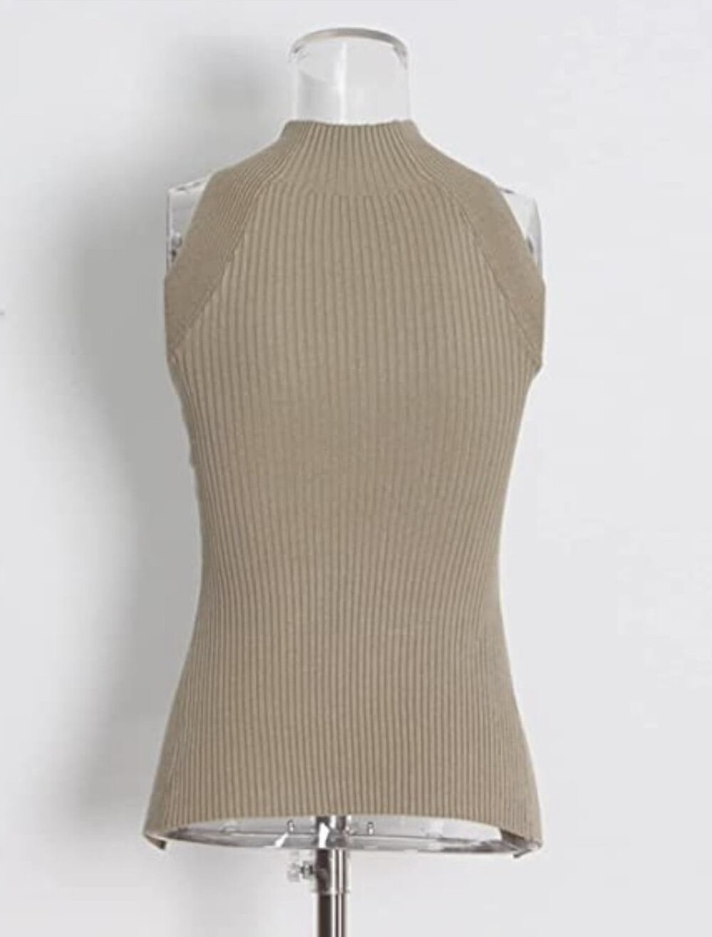NWT Sleeveless Twist Cutout Knit Top - Taupe  (0090) - Picture 2 of 3